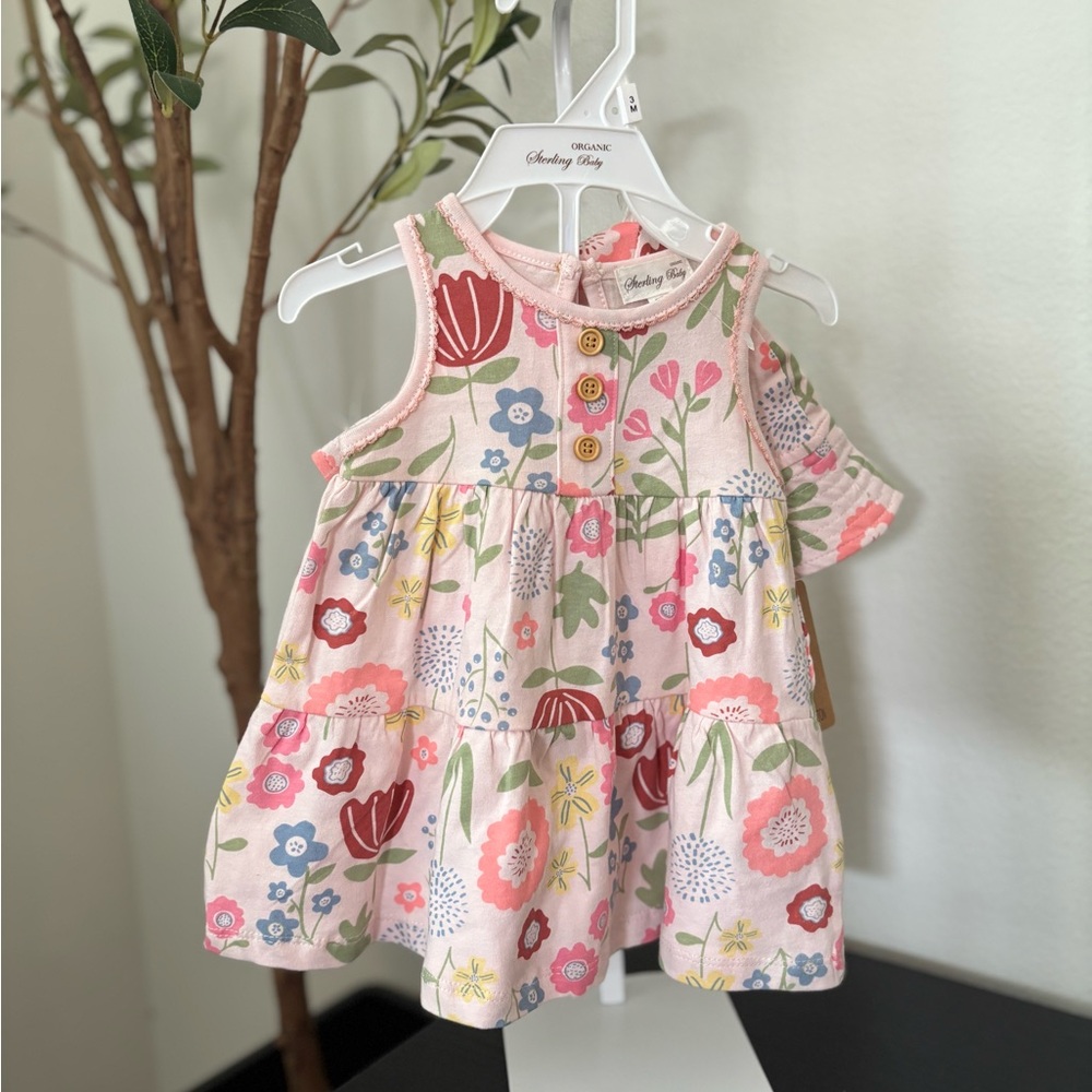 NWT Organic Sterling Baby Floral Dress 3m